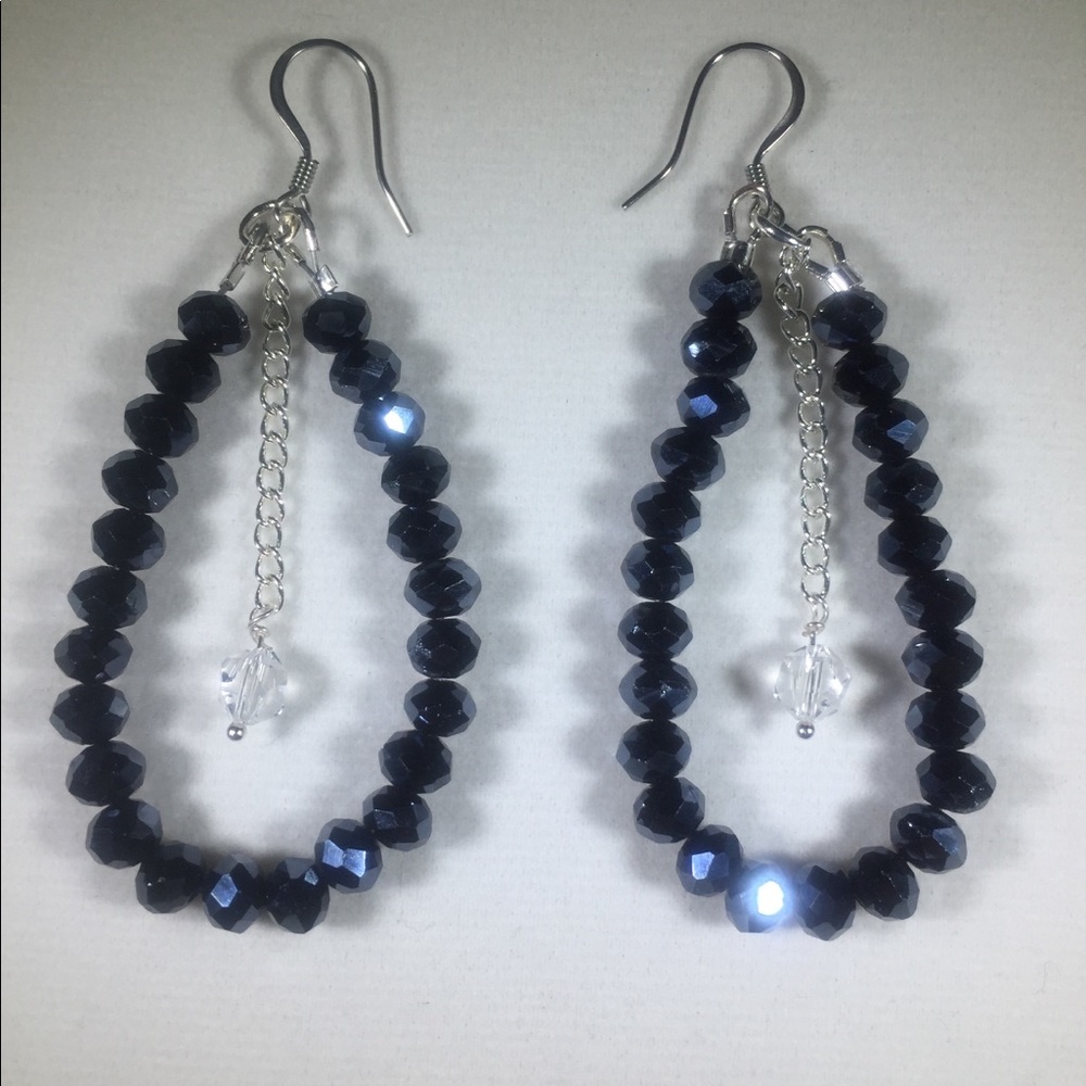 Handmade Crystal Hoop Earrings